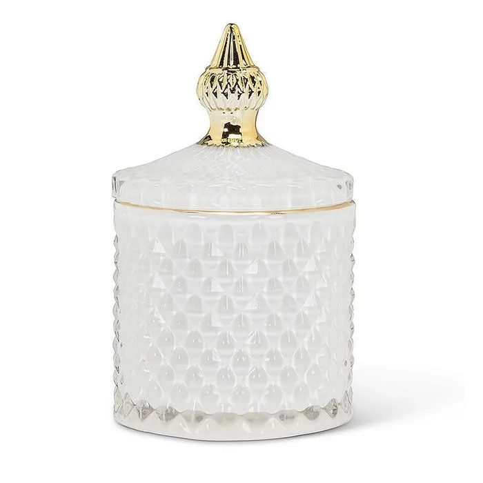 Abbott Rings Quilted Covered Jar White