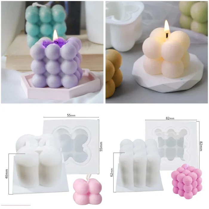Bubble Cube Candle Mold Candle Necklaces