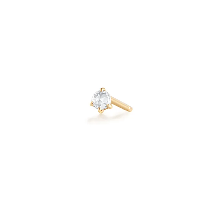 Earrings AURELIE GI ROSALYN Rose Cut White Sapphire Solitaire Stud Earring