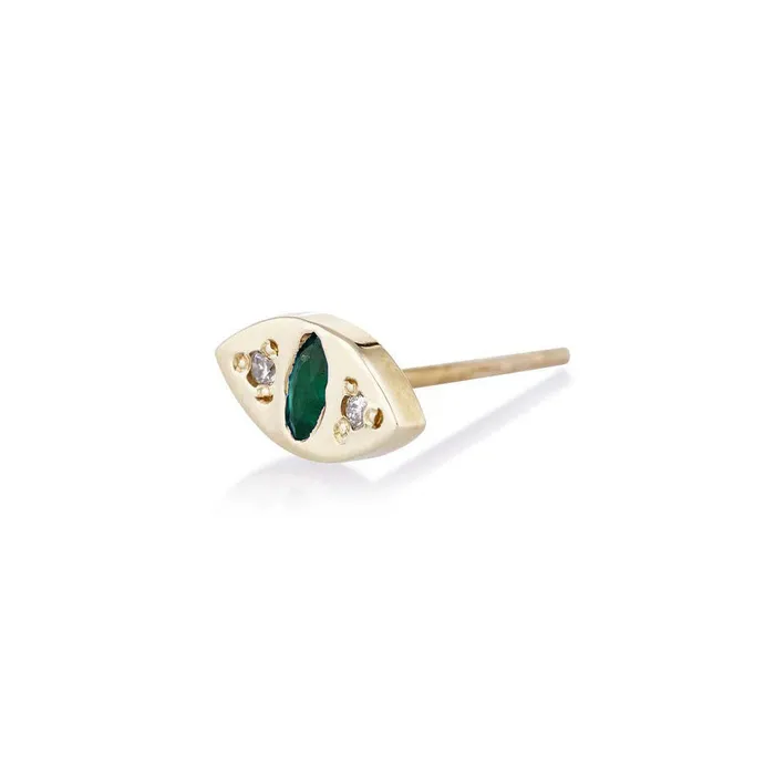 Earrings Cat Eye Emerald Stud Scosha