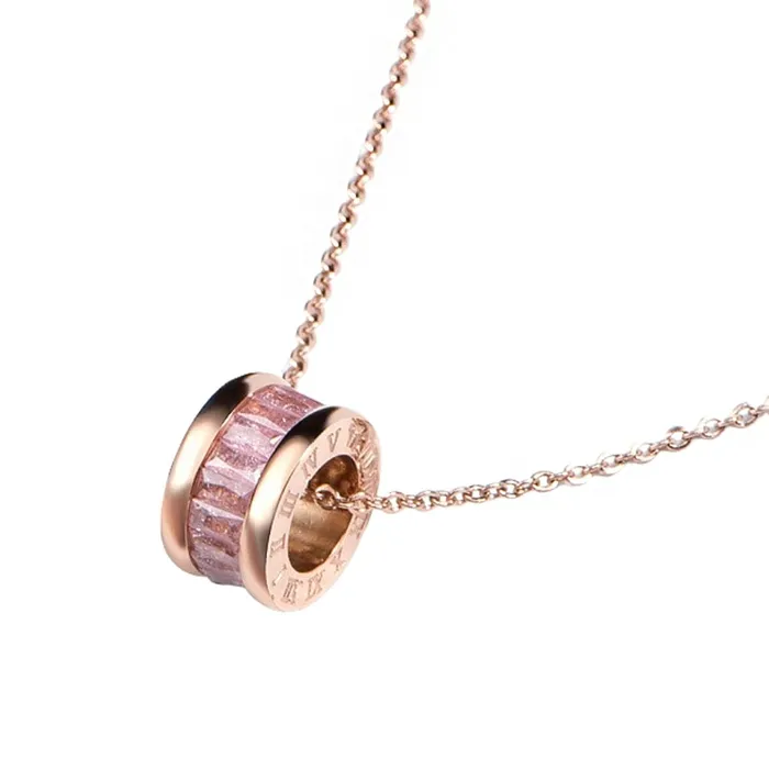 Earrings Yellow Chimes Yellow Chimes Chain Pendant for Women Rosegold Pendant Stainless Steel Statement Style Crystal Pendant Necklace for Women and Girls