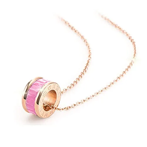 Earrings Yellow Chimes Yellow Chimes Chain Pendant for Women Rosegold Pendant Stainless Steel Statement Style Crystal Pendant Necklace for Women and Girls
