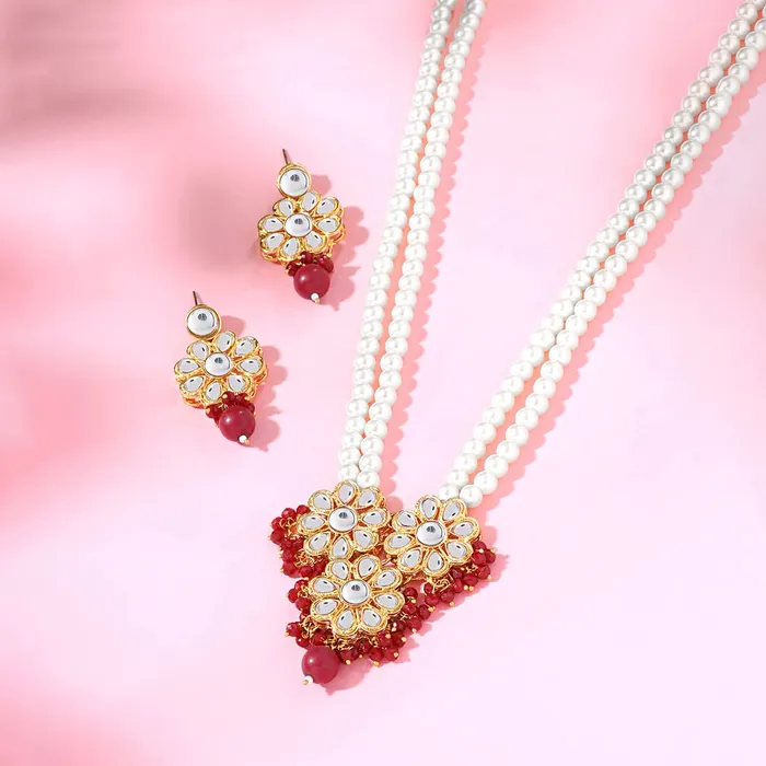 Earrings Yellow Chimes Yellow Chimes Jewellery Set for Women and Girls Pearl Necklace Set for Women Gold Plated Pearls Beaded Jewellery Set Birthday Gift for girls and women Anniversary Gift for Wife