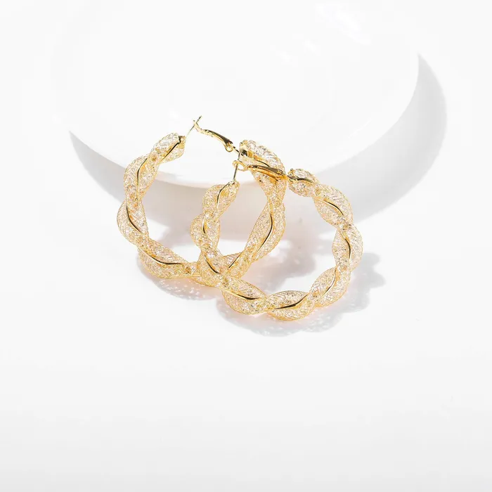 Earrings Yellow Chimes Yellow Chimes Trendy Collection Stylish Design Sparkling Big Circle Party Wear Gold Silver Plated Hoop Earrings for Womenand Girls Golden Crystal Hoop