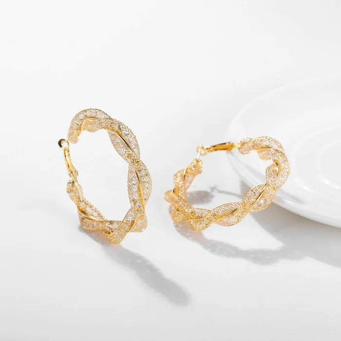 Earrings Yellow Chimes Yellow Chimes Trendy Collection Stylish Design Sparkling Big Circle Party Wear Gold Silver Plated Hoop Earrings for Womenand Girls Golden Crystal Hoop
