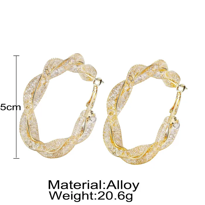 Earrings Yellow Chimes Yellow Chimes Trendy Collection Stylish Design Sparkling Big Circle Party Wear Gold Silver Plated Hoop Earrings for Womenand Girls Golden Crystal Hoop