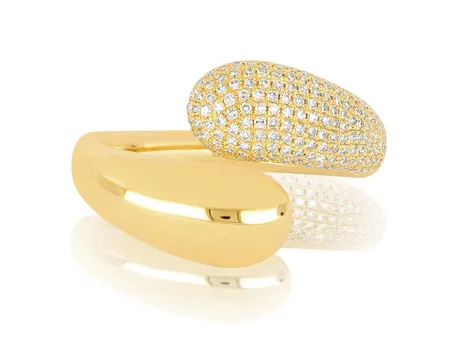 GOLD AND DIAMOND JUMBO DOUBLE DOME RING EF Collection Rings