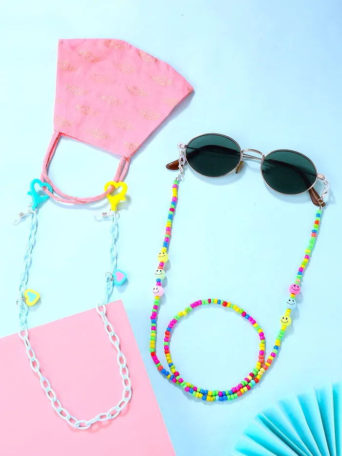 Melbees by Yellow Chimes Earrings Melbees by Yellow Chimes Sunglasses Chain for Women Eyeglasses Chain Multicolor Beadded Face Mask Chains Sunglasses AccessoriesSunglasses Lanyard for Girls and Kids