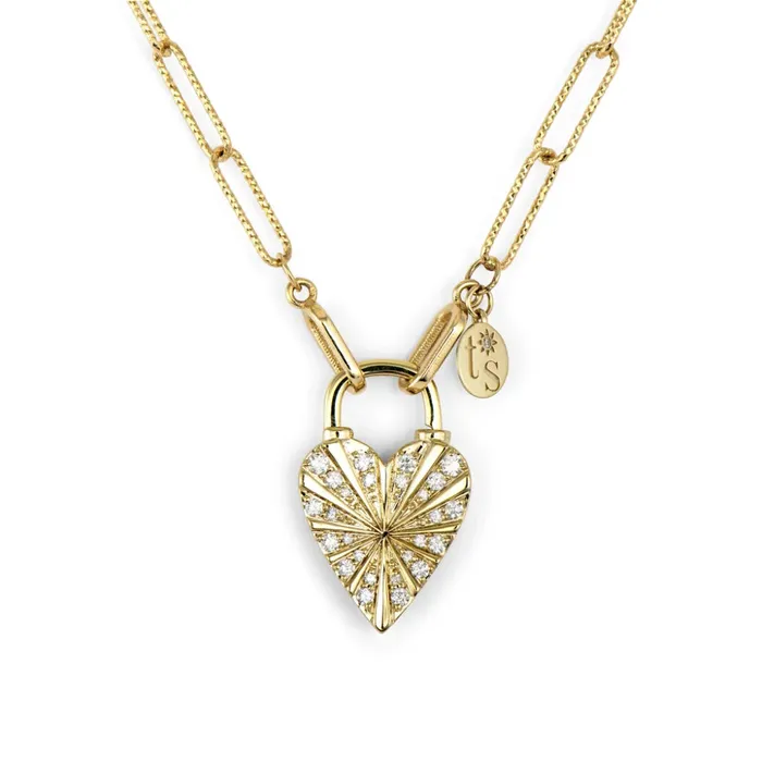 Necklaces Three Stories Jewelry Double Sided Rainbow and Diamond Love Explosion Lock Pendant