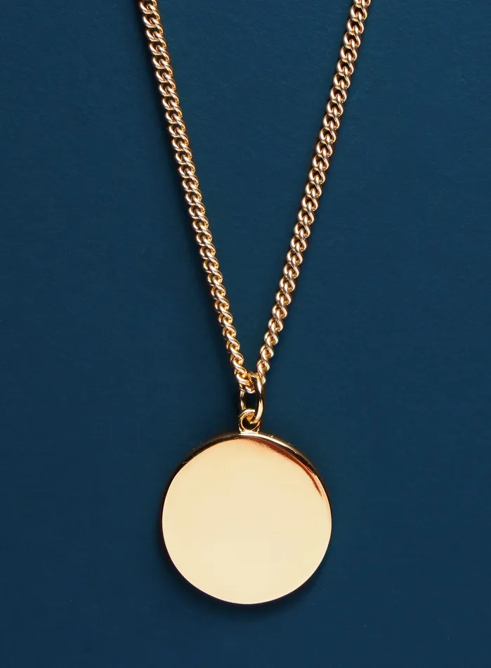 Necklaces WE ARE ALL SMITH Mens Jewelry Clothing Saint Michael Protection Angel Round Vermeil Gold Pendant for Men