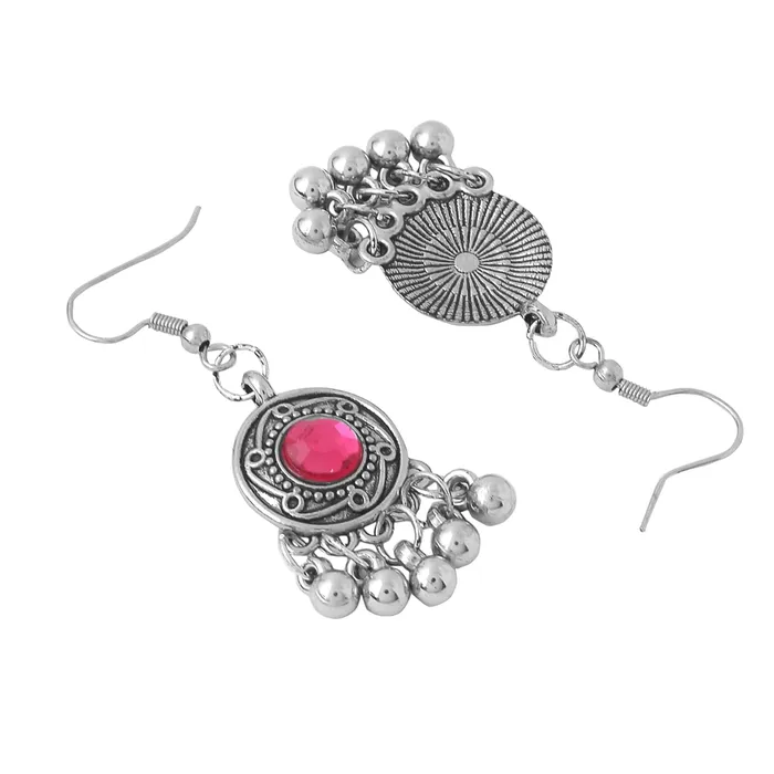 Necklaces Yellow Chimes Yellow Chimes Jewellery Set for Women and Girls Silver Oxidised Jewellery Set Multicolor Stone Oxidized Necklace Set Birthday Gift For Girls and Women Anniversary Gift for Wife
