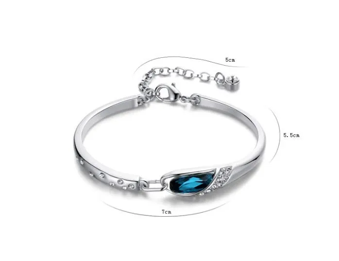 Necklaces Yellow Chimes Yellow Chimes Moxie Collection Blue Stony Austrian Crystal Bracelet for Girls Women