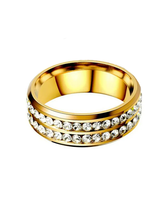 Necklaces Yellow Chimes Yellow Chimes Rings for Mens and Boys Crystal Ring Gold Plated Crystal Studded Finger Ring for Men Birthday Gift For Boys and mens Anniversary Gift for Husband