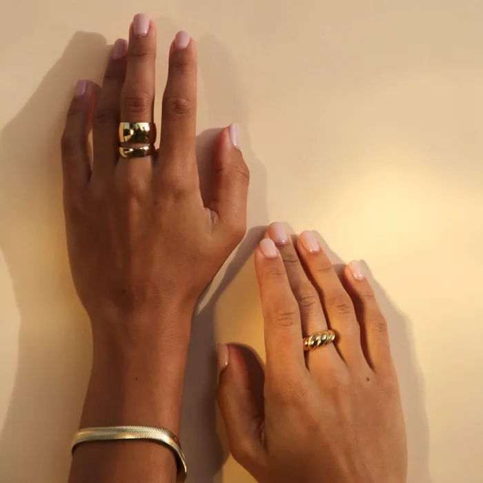 Rings Biella Vintage Large Gold Band