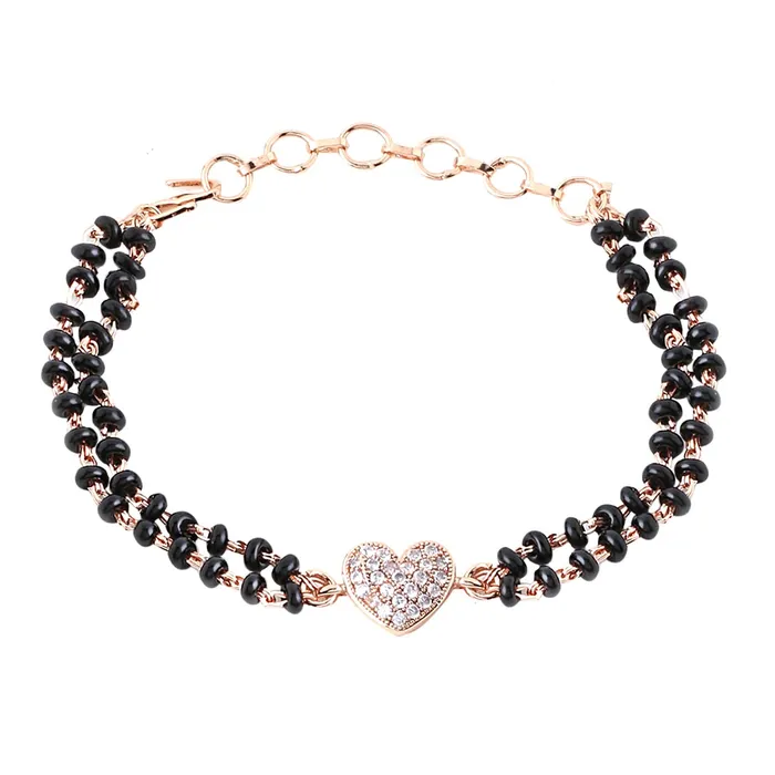 Rings Yellow Chimes Yellow Chimes Mangalsutra Bracelet for Women Black Beads Heart Charm Rose Gold Plated Hand Mangalsutra Bracelets for Women Marriage Anniversay Birthday Gift For Wife and Women Rings Yellow Chimes Yellow Chimes Mangalsutra Bracelet for Women Black Beads Heart Charm Rose Gold Plated Hand Mangalsutra Bracelets for Women Marriage Anniversay Birthday Gift For Wife and Women