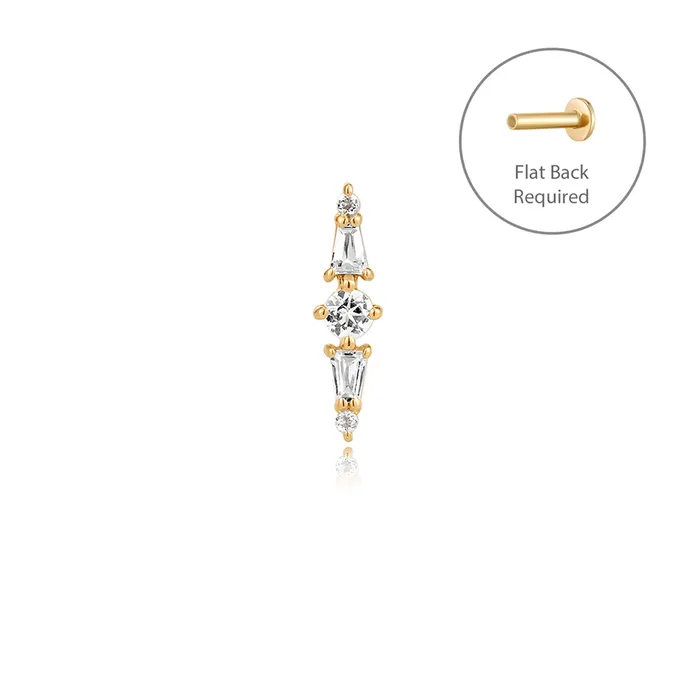 SAVANNAH White Sapphire Threadless Flatback Earring AURELIE GI Earrings