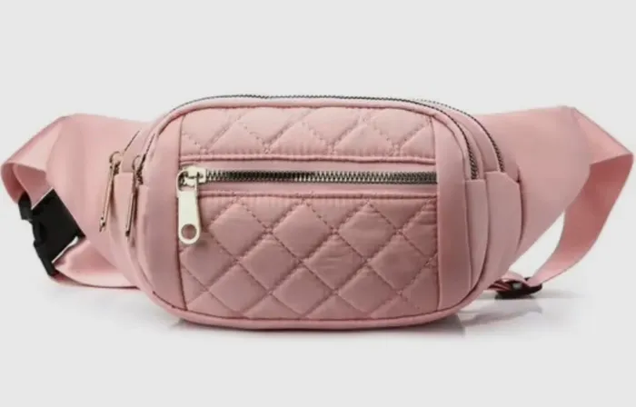 Vanilla Monkey Earrings Quilted Multi Pocket Waist Belt Bag