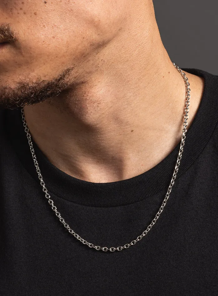 Waterproof Rounded 4mm Cable Stainless Steel Chain Necklace WE ARE ALL SMITH Necklaces