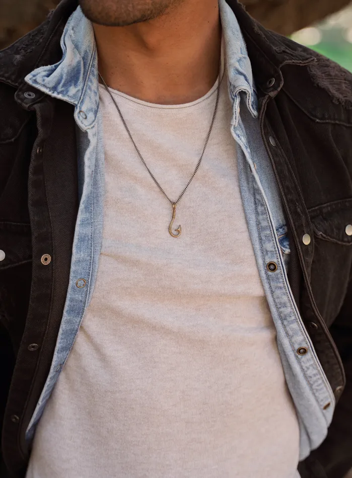 We Are All Smith Necklaces Bronze Hook Necklace for Men