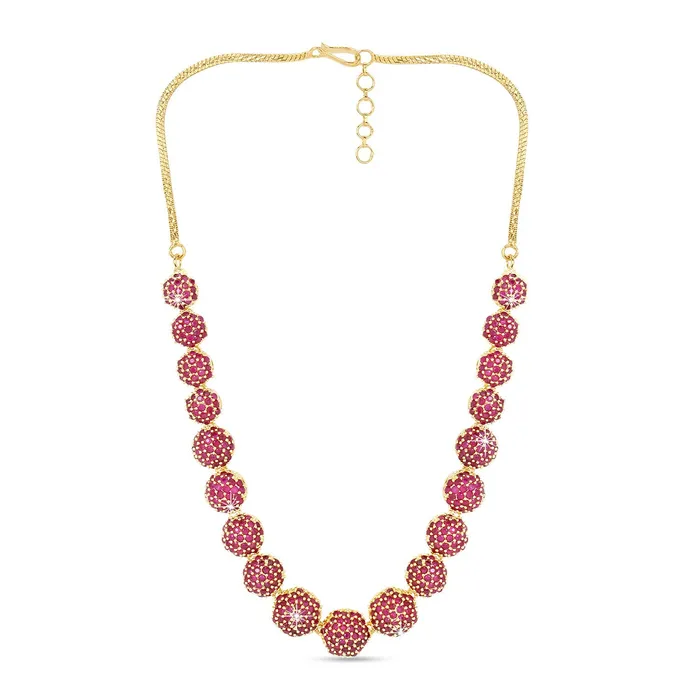 Yellow Chimes Classic Style ADAmerican Diamond Studded 18K Gold Plated Handcrafted Circle Necklace Set Jewellery Set for Women Girls Yellow Chimes Bracelets