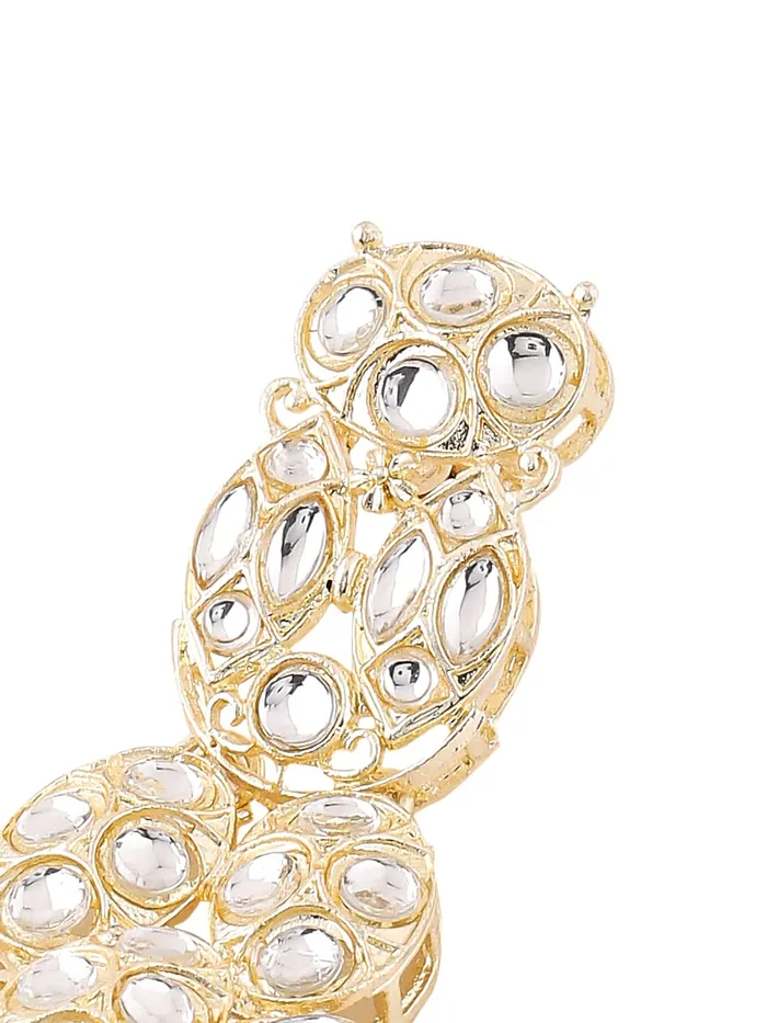 Yellow Chimes Earrings for Women Gold Toned Kundan Studded Pearl Drop Dangler Earrings for Women and Girls Yellow Chimes Earrings