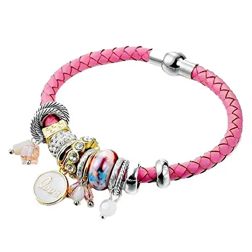 Yellow Chimes Earrings Yellow Chimes Love Charm Pink Bracelet for Women and Girls Yellow Chimes Earrings Yellow Chimes Love Charm Pink Bracelet for Women and Girls