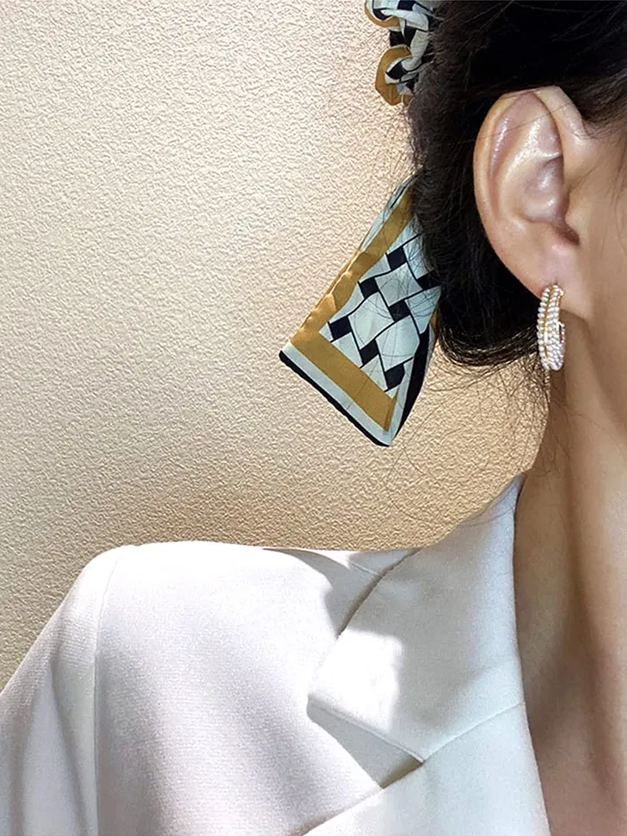 Yellow Chimes Necklaces Yellow Chimes Earrings for Women and Girls Hoop Earrings for Girls Gold Toned Pearl Studded Hoop Earrings Birthday Gift for girls and women Anniversary Gift for Wife