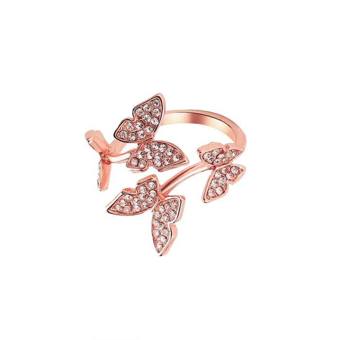 Yellow Chimes Rings Yellow Chimes Rings for Women Girls Crystal Ring for Girls Adjustable Butterfly Designed Silver Tone Crystal Finger Ring for WomenBirthday Gift For girls women Anniversary Gift for Wife