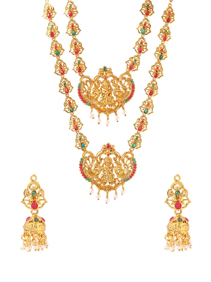 Yellow Chimes Womens Gold Temple Traditional Accessories Jewellery Long Haram Jewelry Set Antique Jewellery Yellow Chimes Earrings Yellow Chimes Womens Gold Temple Traditional Accessories Jewellery Long Haram Jewelry Set Antique Jewellery Yellow Chimes Earrings