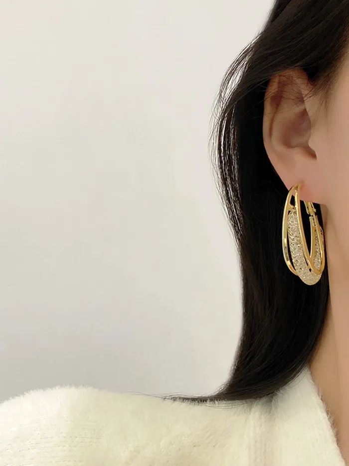Yellow Chimes Yellow Chimes Earrings for Women and Girls Hoop Earrings for Girls Gold Toned Mesh Oval Crystal Hoop Earrings Birthday Gift for girls and women Anniversary Gift for Wife Necklaces
