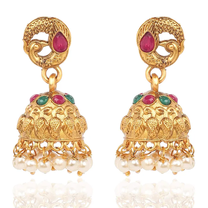 Yellow Chimes Yellow Chimes Ethnic Jewellery Set Gold Plated Latest Designer Floarl Jewelry Set Traditional Antique Necklace Set With Earrings For Women Girls Earrings