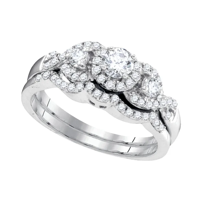 10k White Gold Womens Round Diamond Bridal Wedding Engagement Ring Band Set 58 Cttw mayamila Rings 10k White Gold Womens Round Diamond Bridal Wedding Engagement Ring Band Set 58 Cttw mayamila Rings