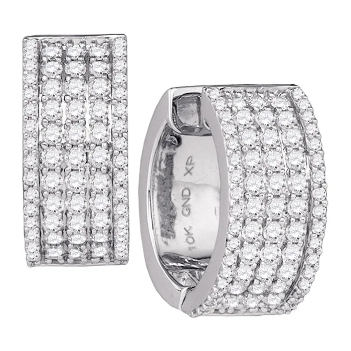 10kt White Gold Womens Round Diamond Huggie Earrings 158 Cttw mayamila Earrings 10kt White Gold Womens Round Diamond Huggie Earrings 158 Cttw mayamila Earrings