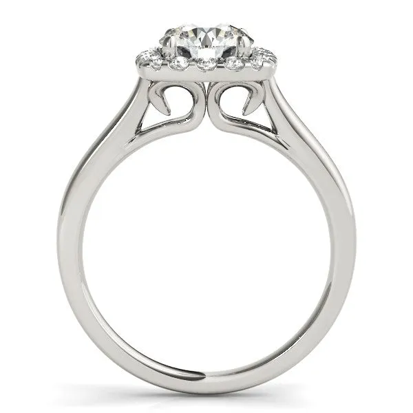 14K White Gold Square Shape Border Round Cut Diamond Engagement Ring 1 13 ct tw mayamila Rings
