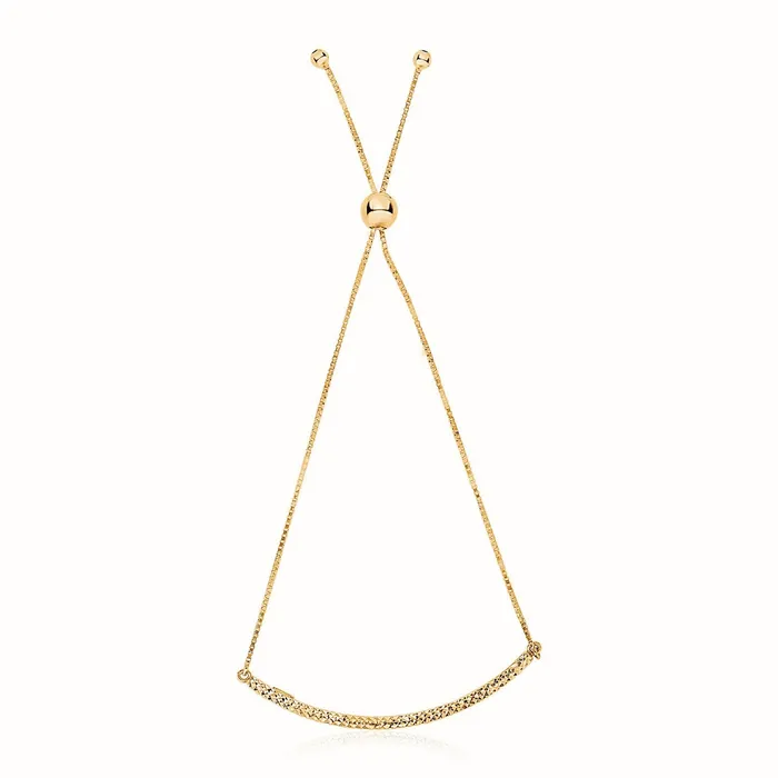 14k Yellow Gold Chain Bar Lariat Style Bracelet MayaMila Bracelets