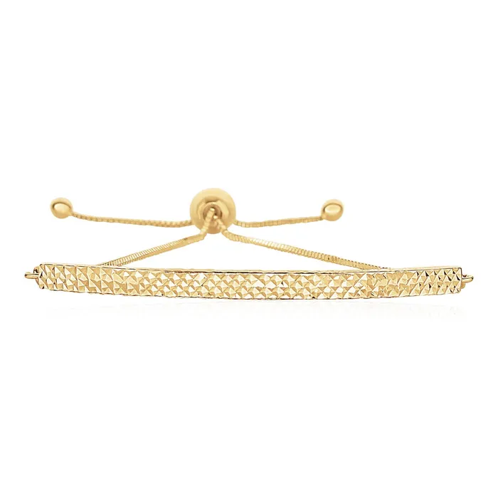 14k Yellow Gold Chain Bar Lariat Style Bracelet MayaMila Bracelets