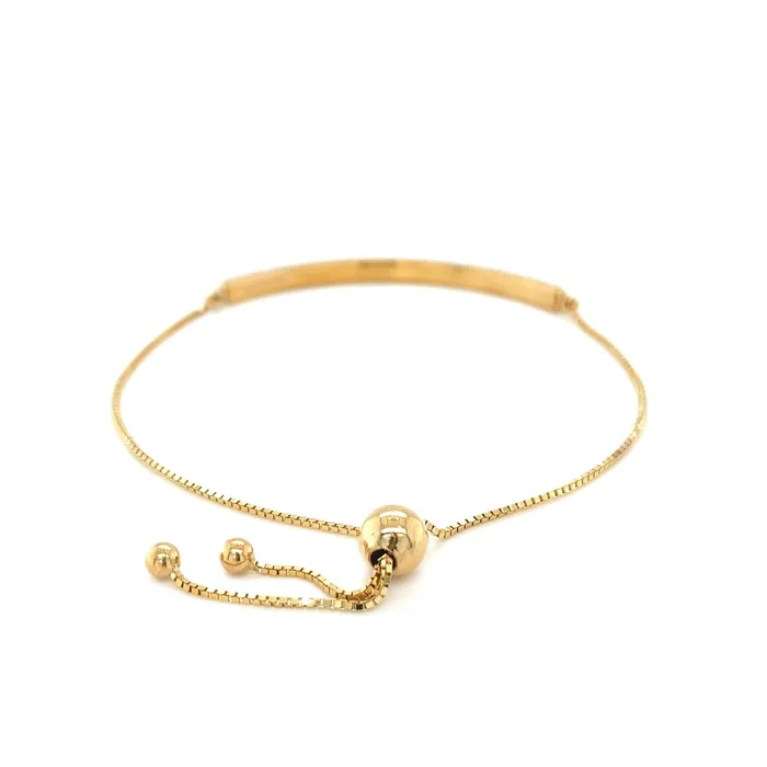14k Yellow Gold Chain Bar Lariat Style Bracelet MayaMila Bracelets