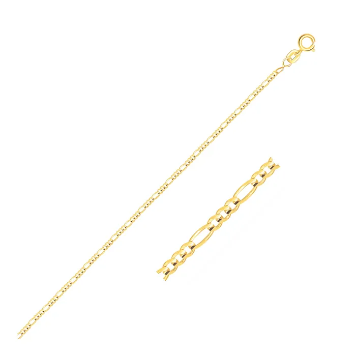 14k Yellow Gold Figaro Anklet 13mm MayaMila Earrings