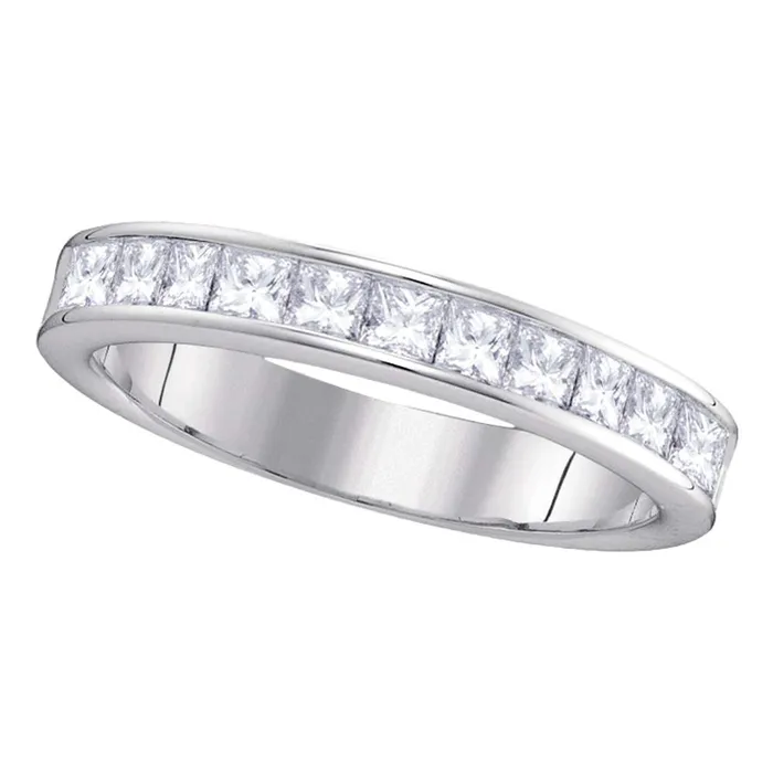 14kt White Gold Womens Princess Channelset Diamond 45mm Wedding Band 100 Cttw mayamila Rings