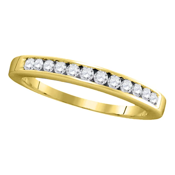 14kt Yellow Gold Womens Round Channelset Diamond Single Row Wedding Band 14 Cttw Size 8 mayamila Rings 14kt Yellow Gold Womens Round Channelset Diamond Single Row Wedding Band 14 Cttw Size 8 mayamila Rings