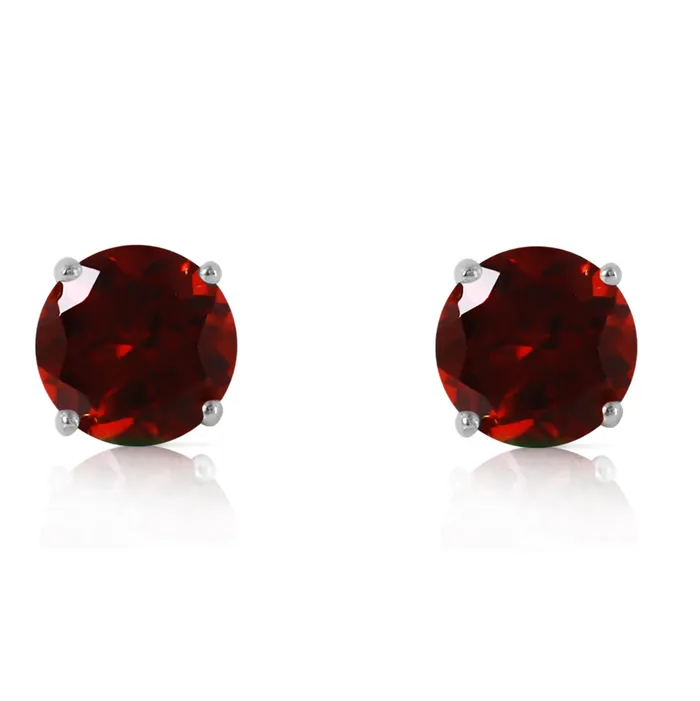 31 Carat 14K Solid White Gold Entre Nous Garnet Earrings MayaMila Earrings