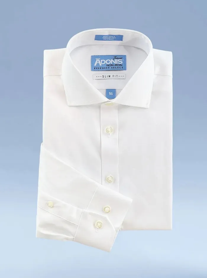 Adonis Pinpoint NonIron Cotton Boys Dress Shirt French Cuff Adonis Earrings