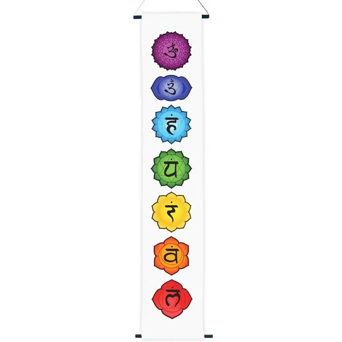 Benjamin International Rings SEVEN CHAKRA WHITE BANNER 12 X 48