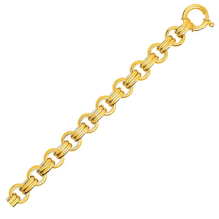 Bracelets MayaMila Double Link Bracelet in 14k Yellow Gold