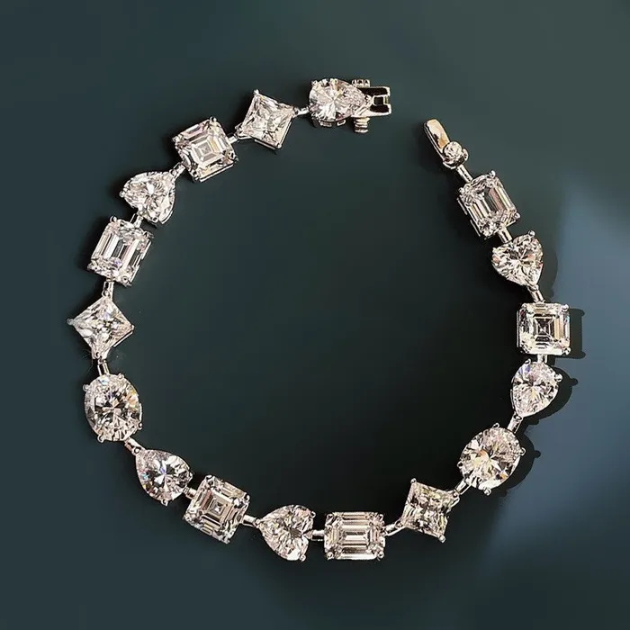 Bracelets Shineofdiamond Exquisite Multishape Tennis Bracelet in Sterling Silver Bracelets Shineofdiamond Exquisite Multishape Tennis Bracelet in Sterling Silver