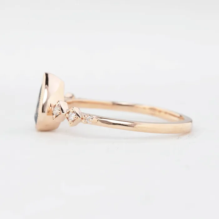 Celeste Ring 071ct Light Blue Green Pear Montana Sapphire 14k Rose Gold One of a kind Envero Jewelry Rings Celeste Ring 071ct Light Blue Green Pear Montana Sapphire 14k Rose Gold One of a kind Envero Jewelry Rings