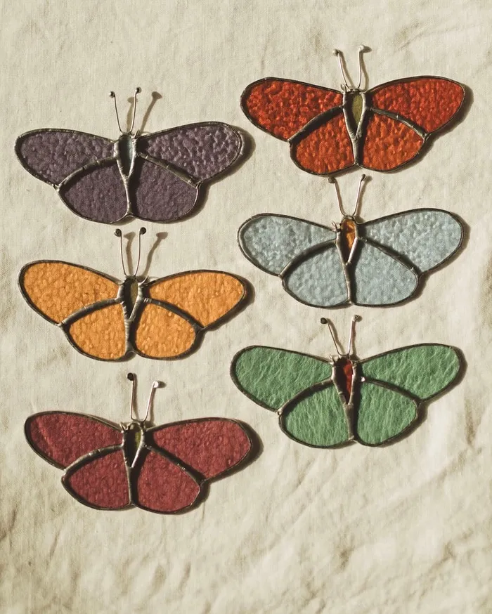 Chelbie Hunger Stained Glass Butterfly Earrings