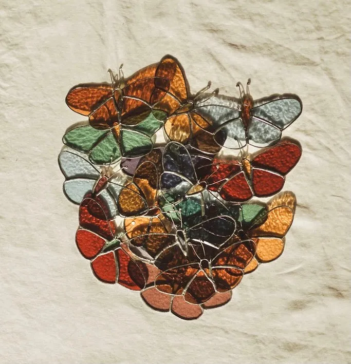 Chelbie Hunger Stained Glass Butterfly Earrings