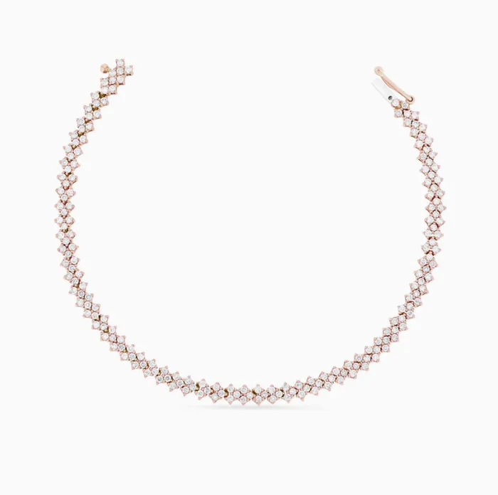 Chevron Tennis Bracelet Rose Gold Carbon Hyde Bracelets