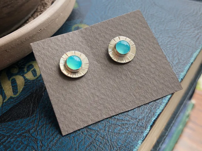 Circle Chalcedony Earrings Christiane Danna Consignment Earrings